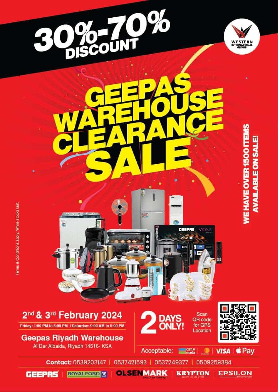 Geepas Mega Warehouse Clearance Sale